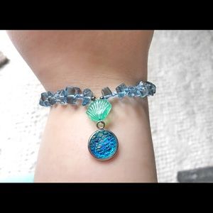 Handmade Mermaid Scale Green/Blue Bracelet